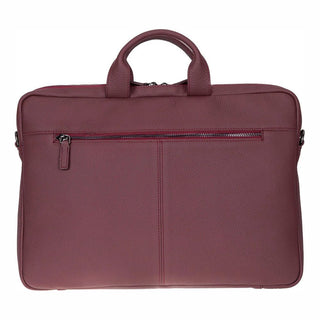 Truro Leather Business Briefcase / Laptop Case 14" with Suitcase, Bordeaux - BlackBrook Case