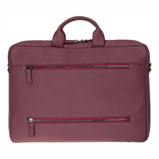 Truro Leather Business Briefcase / Laptop Case 14" with Suitcase, Bordeaux - BlackBrook Case