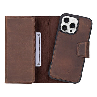 Tudor iPhone 16 Pro Max Wallet Case, Distressed Coffee - BlackBrook Case