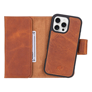 Tudor iPhone 16 Pro Max Wallet Case, Golden Brown - BlackBrook Case