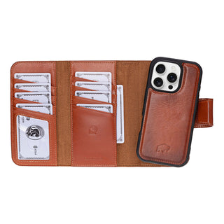 Tudor iPhone 16 Pro Wallet Case, Burnished Tan - BlackBrook Case