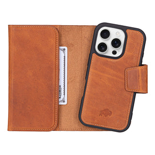 Tudor iPhone 16 Pro Wallet Case, Golden Brown - BlackBrook Case