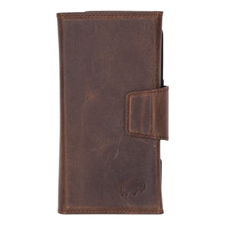 Tudor iPhone 16 Wallet Case, Distressed Coffee - BlackBrook Case