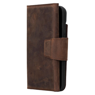 Tudor Tri - Fold Leather Wallet Case – iPhone 15 Plus, Distressed Coffee - BlackBrook Case