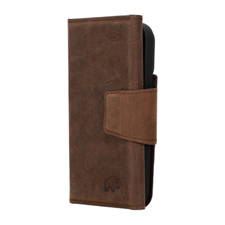 Tudor Tri - Fold Leather Wallet Case – iPhone 15 Pro, Distressed Coffee - BlackBrook Case