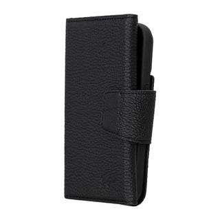 Tudor Tri - Fold Leather Wallet Case – iPhone 15 Pro, Pebble Black - BlackBrook Case