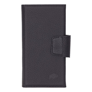 Tudor Tri - Fold Leather Wallet Case – iPhone 16, Pebble Black - BlackBrook Case
