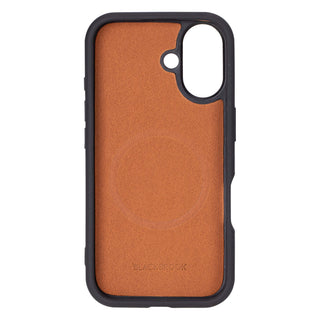 iPhone 16 Plus Leather Wallet Case - Tudor 2 - in - 1 Tri - Fold Folio, Burnished Tan - BlackBrook Case