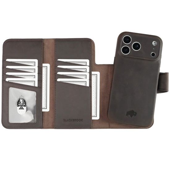 Tudor Trifold Detachable Leather Wallet Case with premium protection and storage
