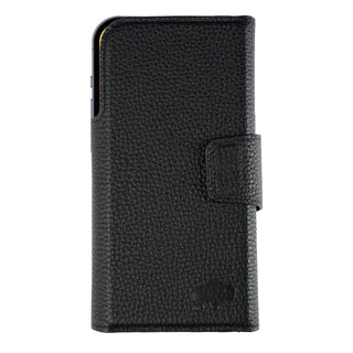 Tudor Tri - Fold Leather Wallet Case iPhone 17 Pro, Pebble Black - BlackBrook Case