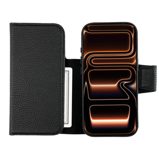 Tudor Tri - Fold Leather Wallet Case iPhone 17 Pro, Pebble Black - BlackBrook Case