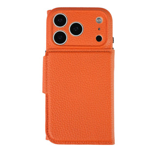 Tudor Tri - Fold Leather Wallet Case iPhone 17 Pro, Pebble Orange - BlackBrook Case