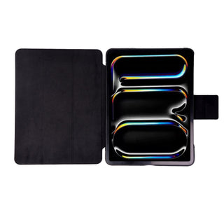 Turner Leather Folio Case - iPad Pro 13" (M4 - M5) Smart Folio, Pebble Black - BlackBrook Case