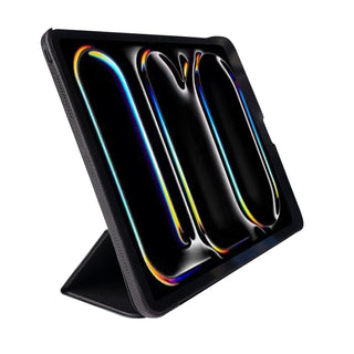 Turner Leather Folio Case - iPad Pro 13" (M4 - M5) Smart Folio, Pebble Black - BlackBrook Case