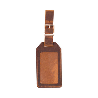 Uno Leather Luggage Tag, Moccasin - BlackBrook Case