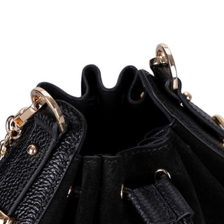 Valentina Suede Leather Women's Bag, Black - UnBranded