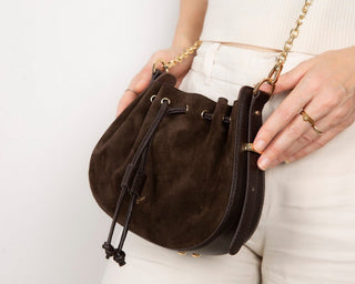 Valentina Suede Leather Women's Bag, Brown - BlackBrook Case