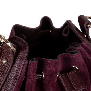 Valentina Suede Leather Women's Bag, Burgundy - UnBranded