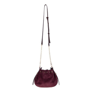 Valentina Suede Leather Women's Bag, Burgundy - UnBranded