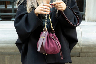 Valentina Suede Leather Women's Bag, Burgundy - UnBranded