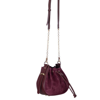 Valentina Suede Leather Women's Bag, Burgundy - UnBranded