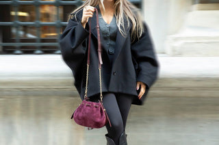 Valentina Suede Leather Women's Bag, Burgundy - UnBranded