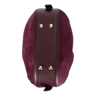 Valentina Suede Leather Women's Bag, Burgundy - UnBranded