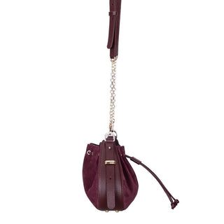 Valentina Suede Leather Women's Bag, Burgundy - UnBranded
