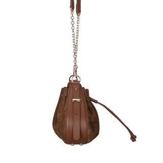 Valentina Suede Leather Women's Bag, Tan - UnBranded