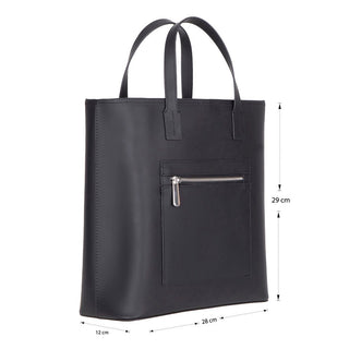 Valley Leather Tote Bag, Black - UnBranded