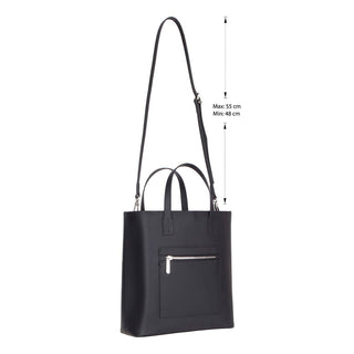 Valley Leather Tote Bag, Black - UnBranded