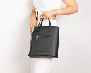Valley Leather Tote Bag, Black - UnBranded