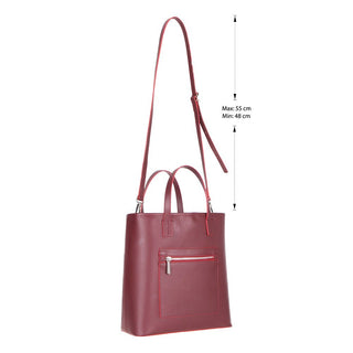 Valley Leather Tote Bag, Bordeaux - UnBranded