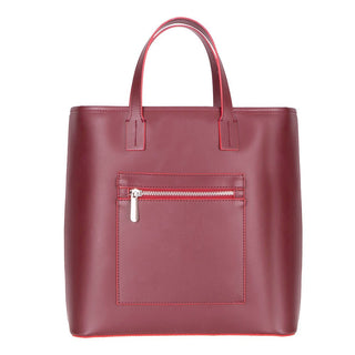 Valley Leather Tote Bag, Bordeaux - UnBranded