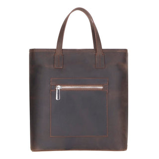 Valley Leather Tote Bag, Coffee - UnBranded