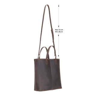 Valley Leather Tote Bag, Coffee - UnBranded