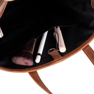 Valley Leather Tote Bag, Saddle Brown - UnBranded