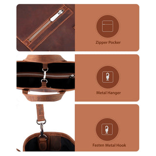 Valley Leather Tote Bag, Saddle Brown - UnBranded