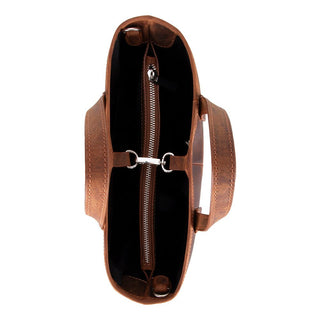 Valley Leather Tote Bag, Saddle Brown - UnBranded