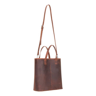 Valley Leather Tote Bag, Saddle Brown - UnBranded