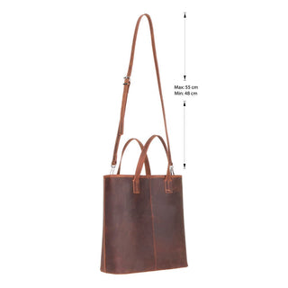 Valley Leather Tote Bag, Saddle Brown - UnBranded