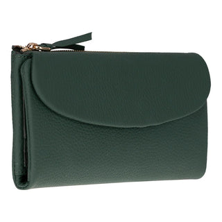 Vellure Leather Women's Clutch, Large, Emerald Green - BlackBrook Case