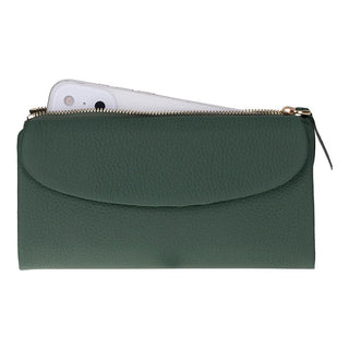 Vellure Leather Women's Clutch, Large, Emerald Green - BlackBrook Case