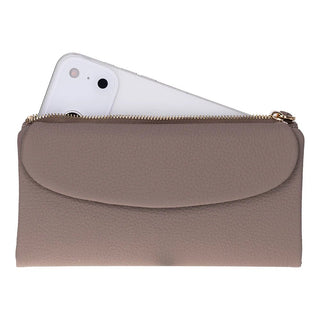 Vellure Leather Women's Clutch, Large, Mink - BlackBrook Case