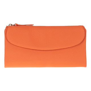 Vellure Leather Women's Clutch, Large, Orange - BlackBrook Case