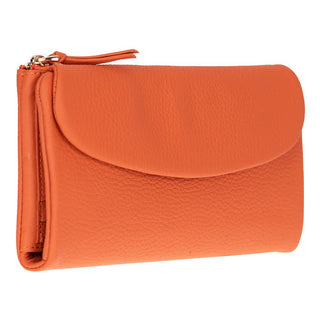 Vellure Leather Women's Clutch, Large, Orange - BlackBrook Case