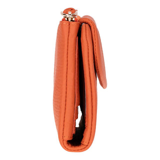 Vellure Leather Women's Clutch, Large, Orange - BlackBrook Case