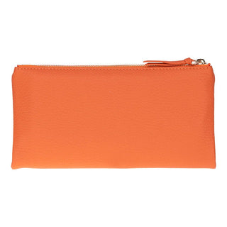 Vellure Leather Women's Clutch, Large, Orange - BlackBrook Case