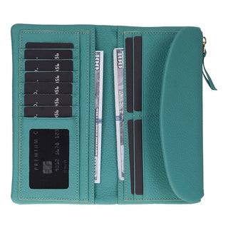 Vellure Leather Women's Clutch, Large, Pine Green - BlackBrook Case