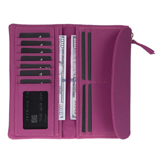 Vellure Leather Women's Clutch, Large, Purple - BlackBrook Case